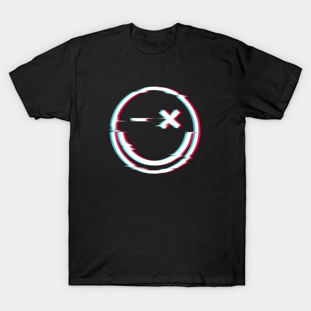Glitch Smiley Face T-Shirt by SLAG_Creative